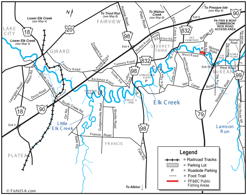 Upper Elk Creek Map